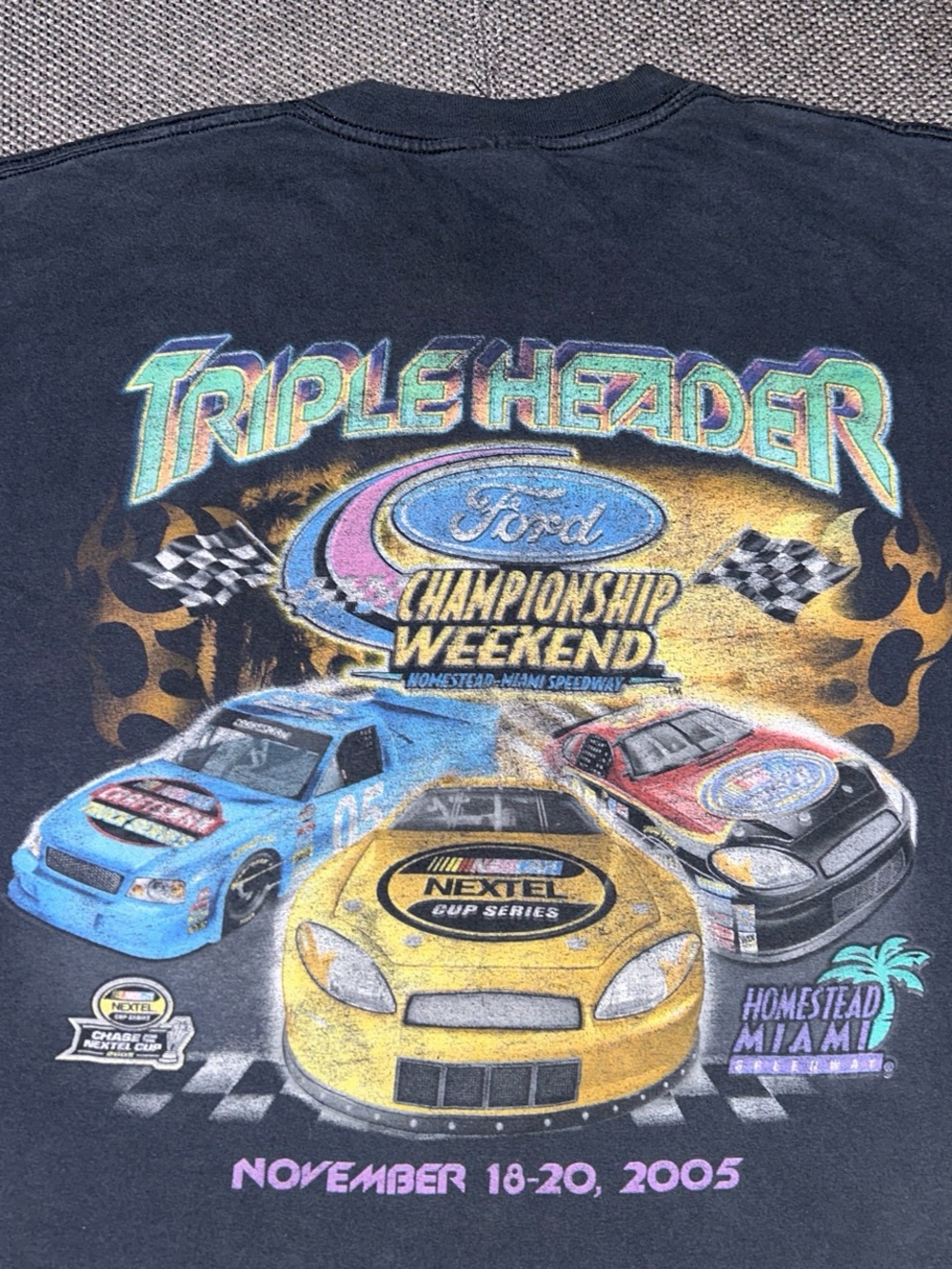 Vintage Y2K Ford Championship Weekend Faded Black NASCAR Tee
